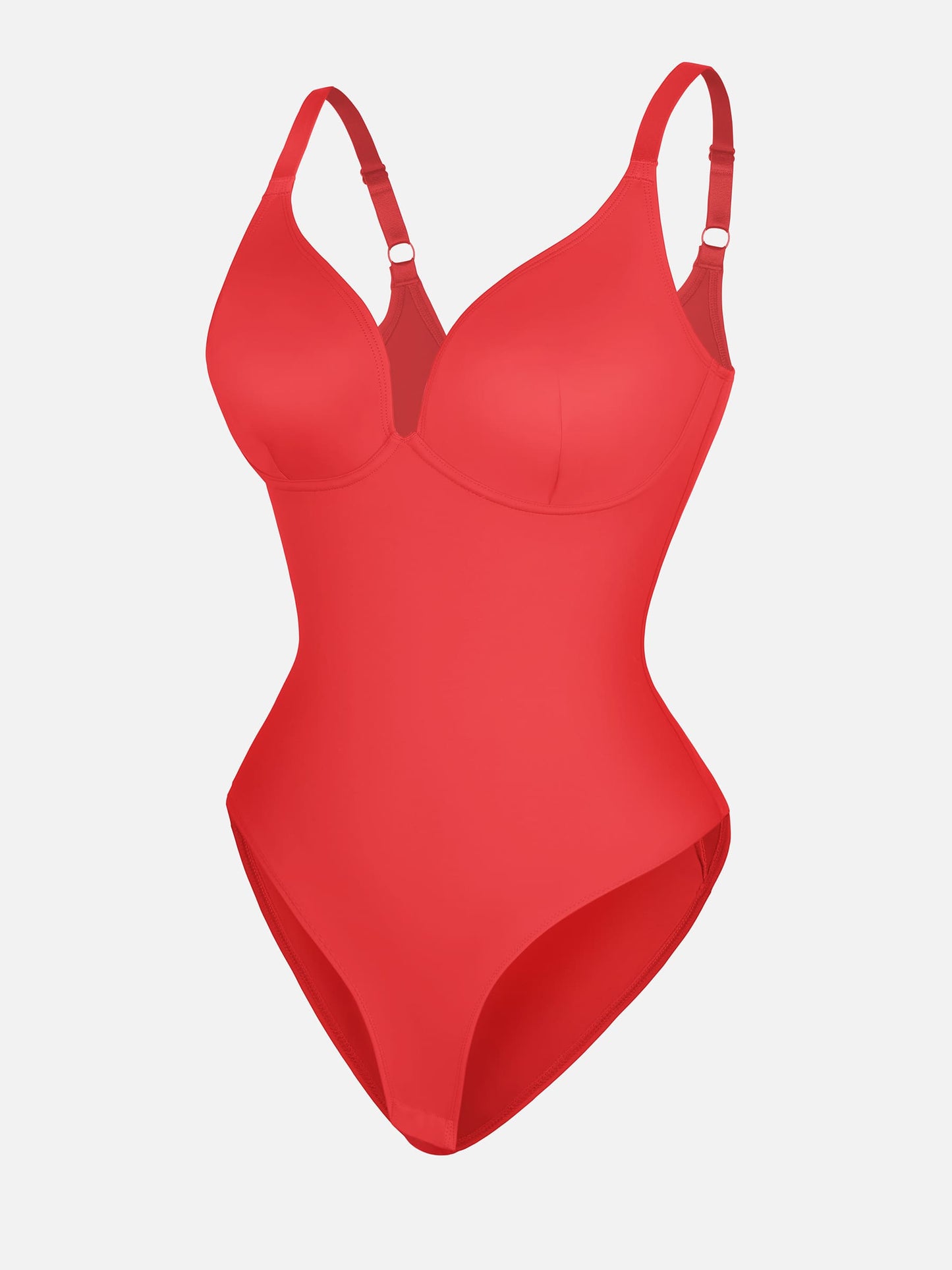 Willluxe V Neck Adjustable Straps Tummy Control  Bodysuit