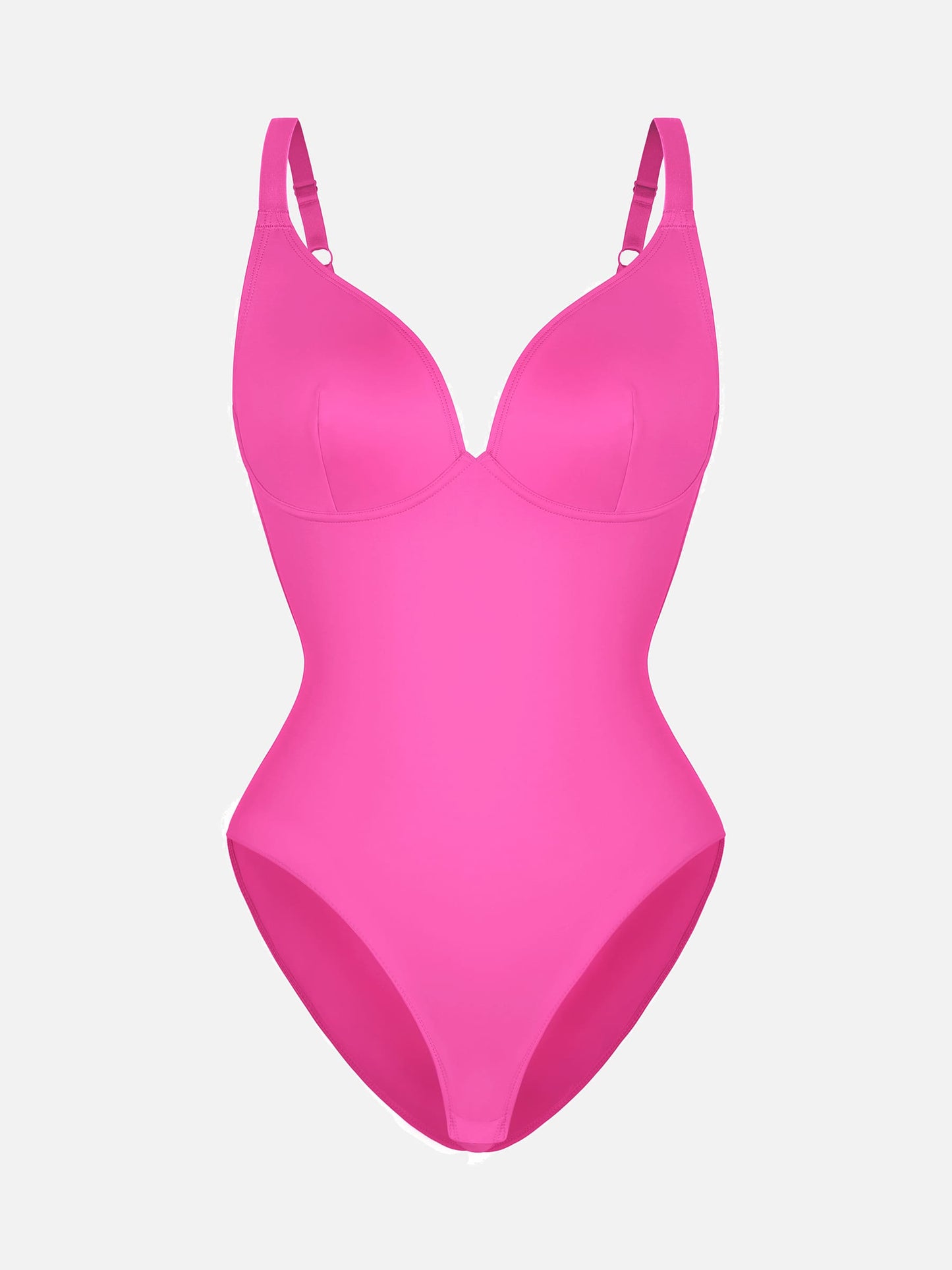 Willluxe V Neck Adjustable Straps Tummy Control  Bodysuit