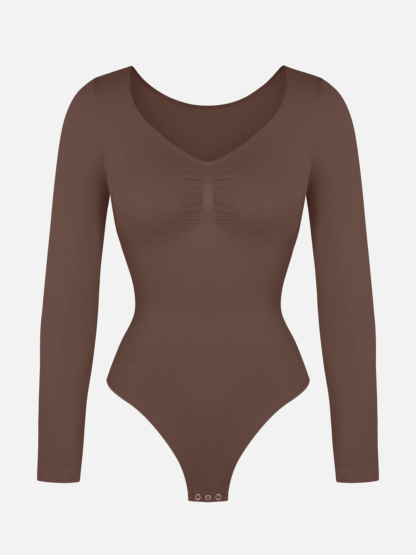Willluxe Seamless Long Sleeve Tummy Control Thong Bodysuit