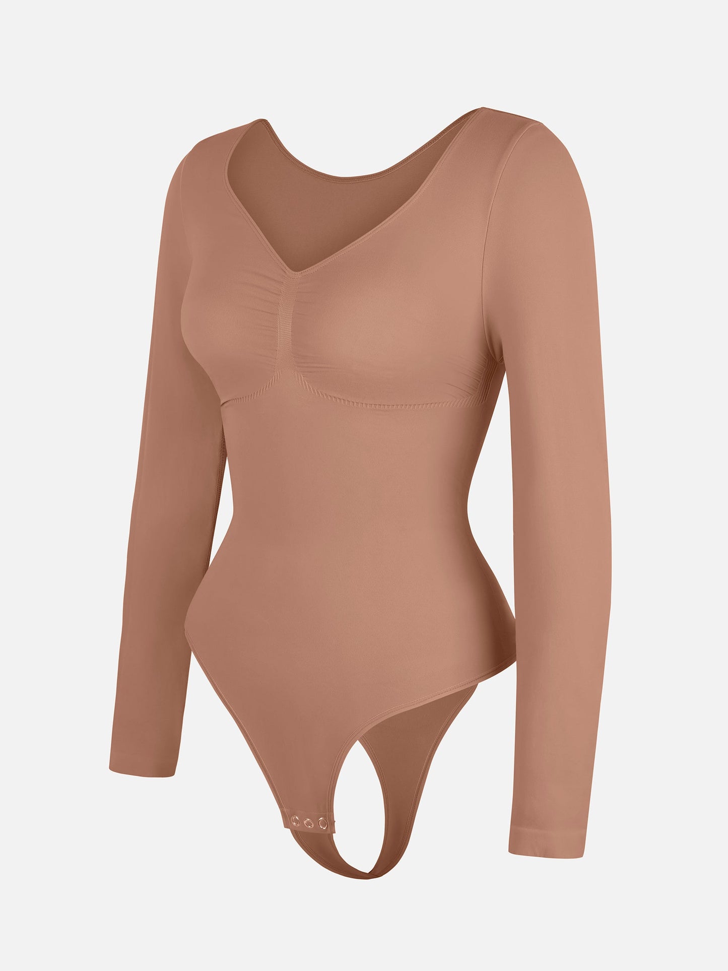 Willluxe Seamless Long Sleeve Tummy Control Thong Bodysuit