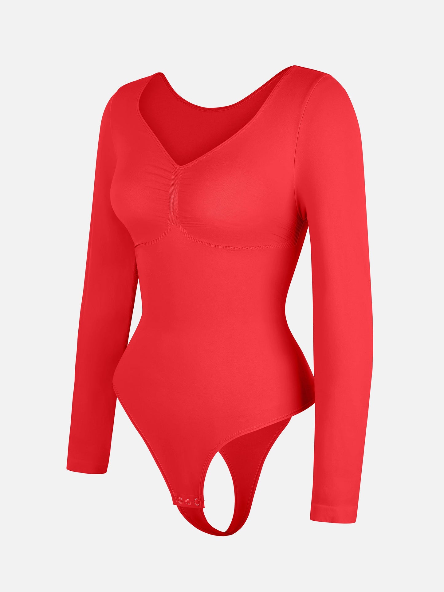 Willluxe Seamless Long Sleeve Tummy Control Thong Bodysuit