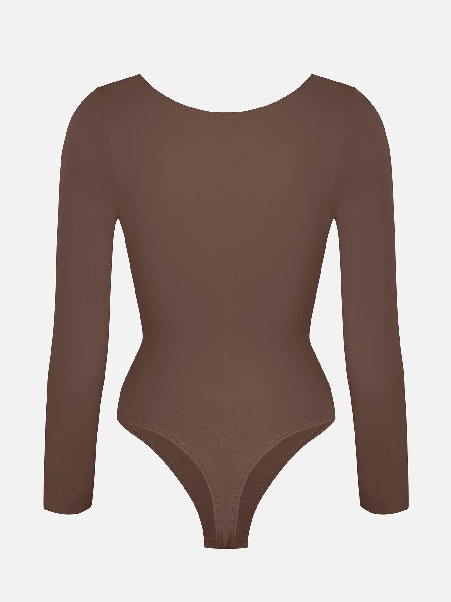 Willluxe Seamless Long Sleeve Chest Support Tummy Control Thong Bodysuit