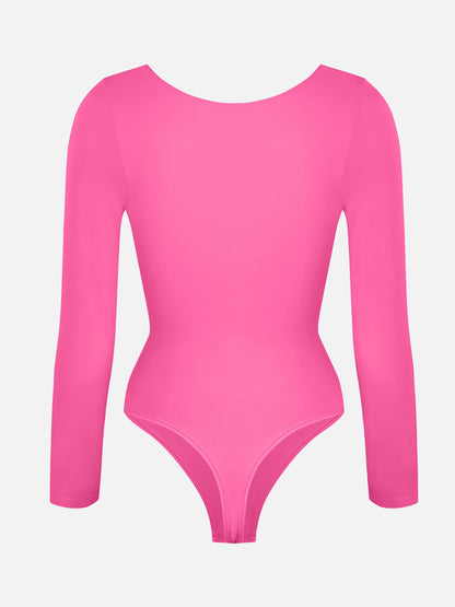Willluxe Seamless Long Sleeve Tummy Control Thong Bodysuit