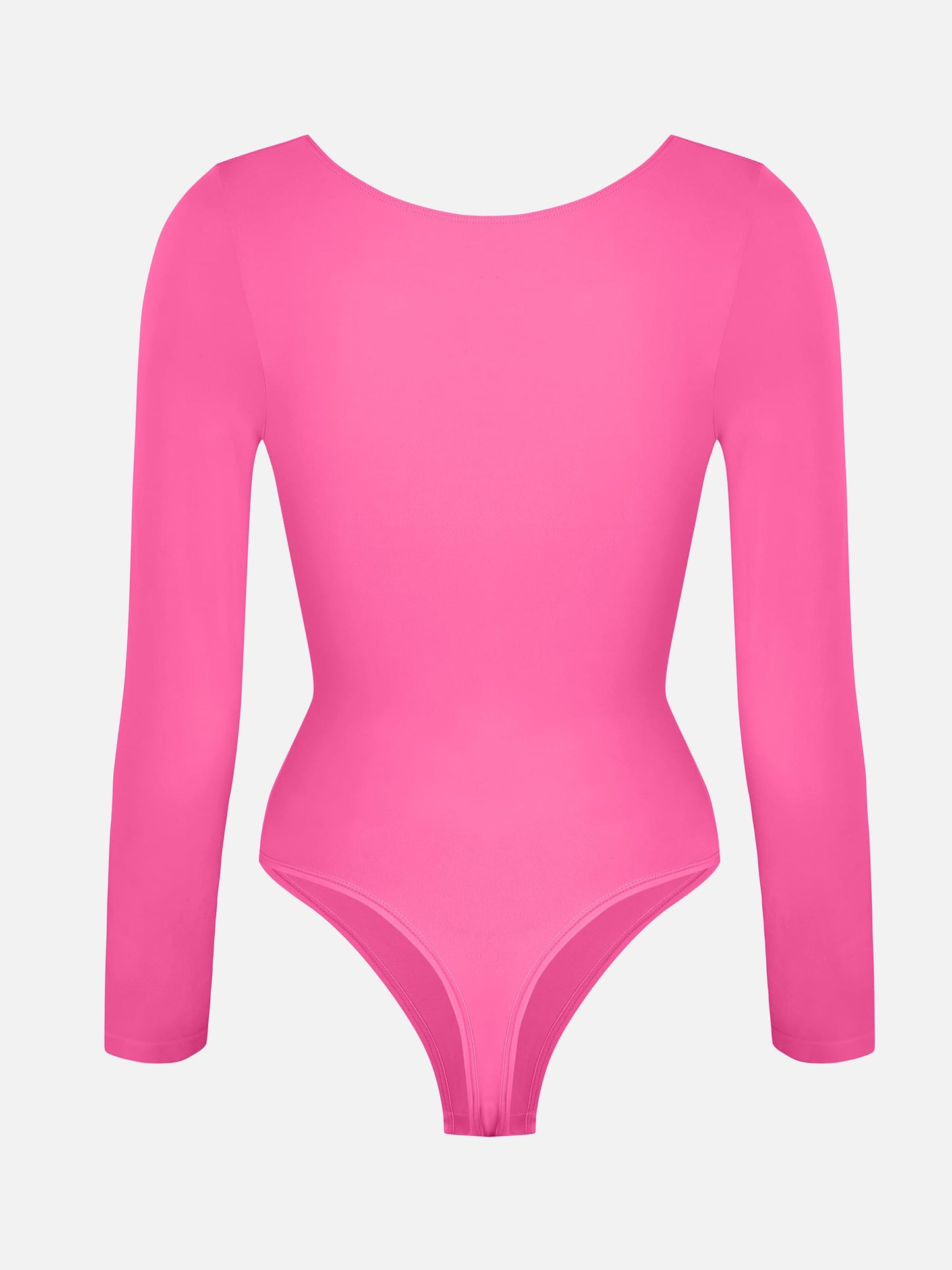 Willluxe Seamless Long Sleeve Chest Support Tummy Control Thong Bodysuit