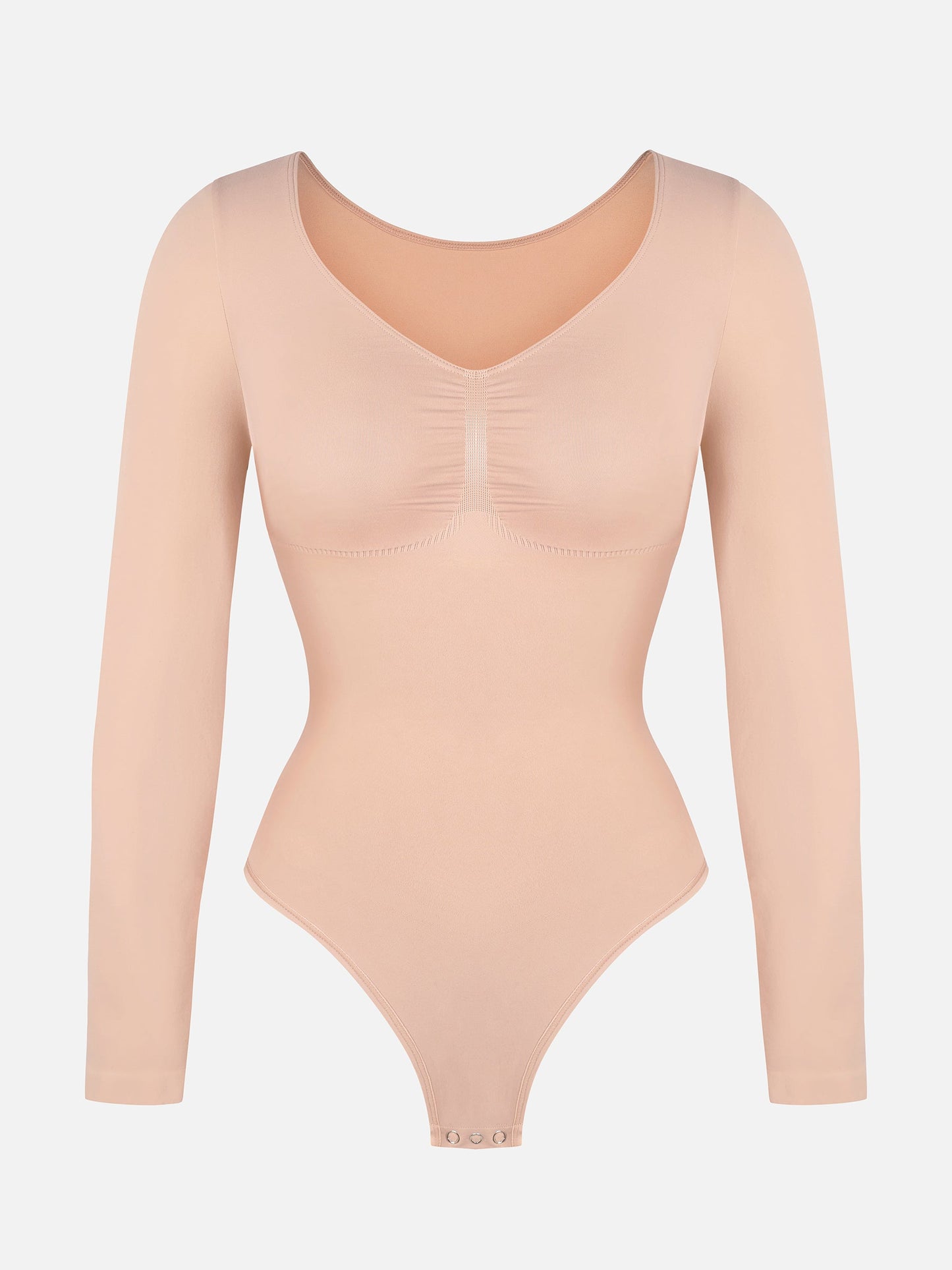 Willluxe Seamless Long Sleeve Tummy Control Thong Bodysuit