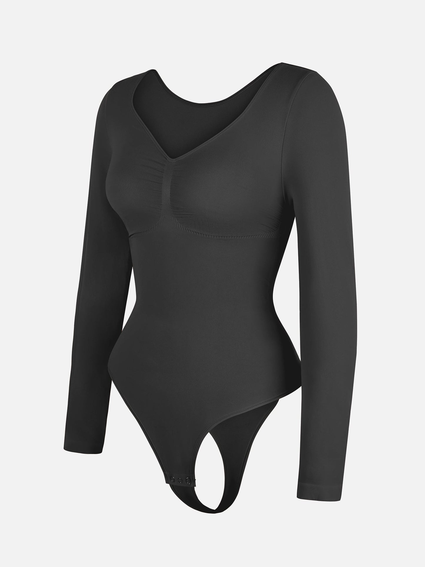 Willluxe Seamless Long Sleeve Tummy Control Thong Bodysuit