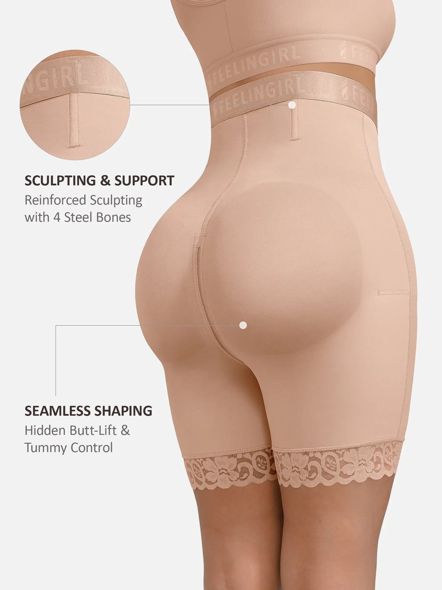 Willluxe Steel-Boned High-Waist Shaper