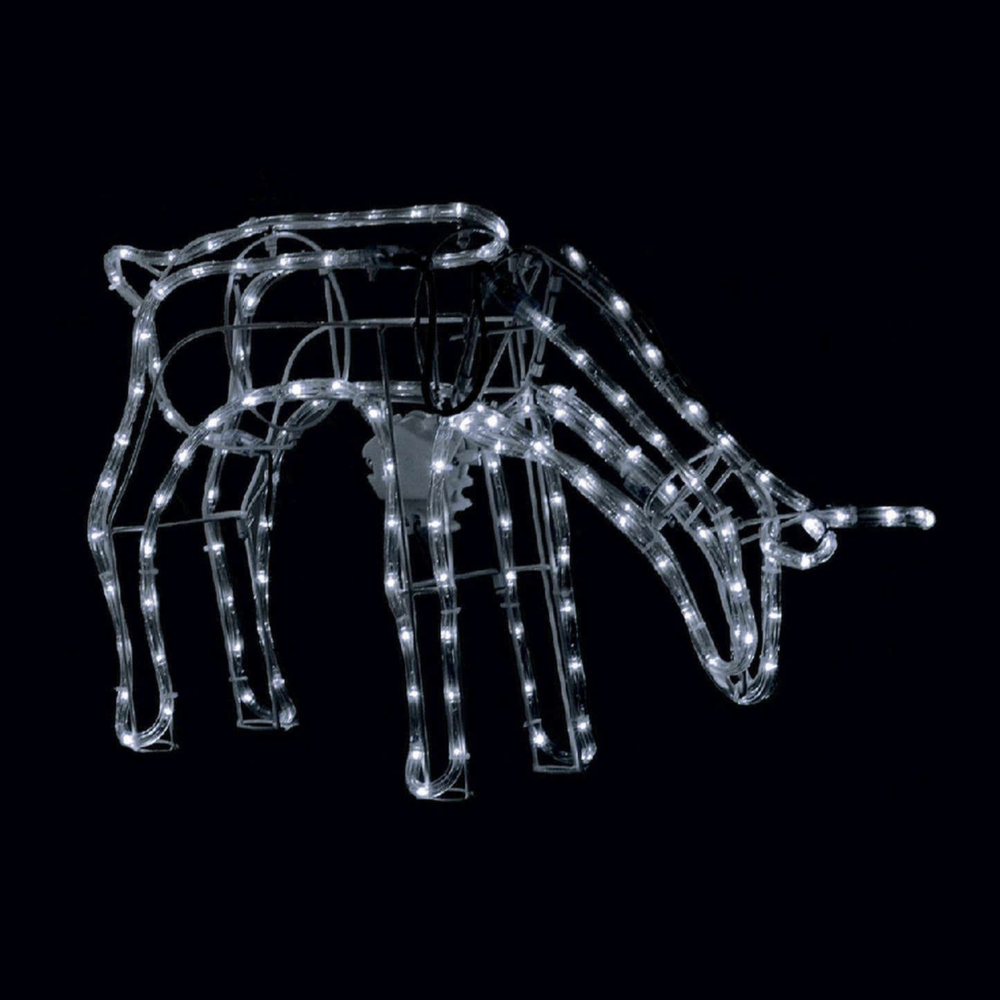 Lexi Lighting 3D Illuminated LED Reindeer Stand Feeding With Motor - White