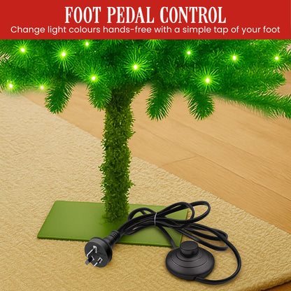 Christabelle 7.5ft Christmas Gremlin Tree Curved Top Red Bauble LED Lights