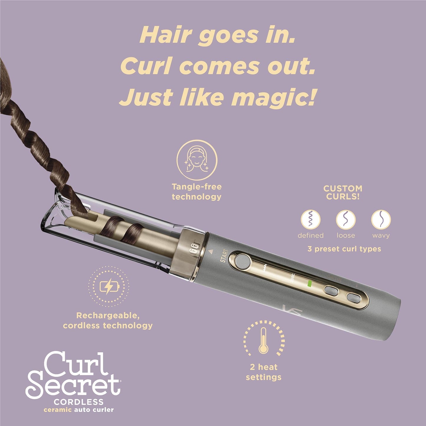 VS Sassoon Curl Secret Cordless Ceramic Auto Curler
