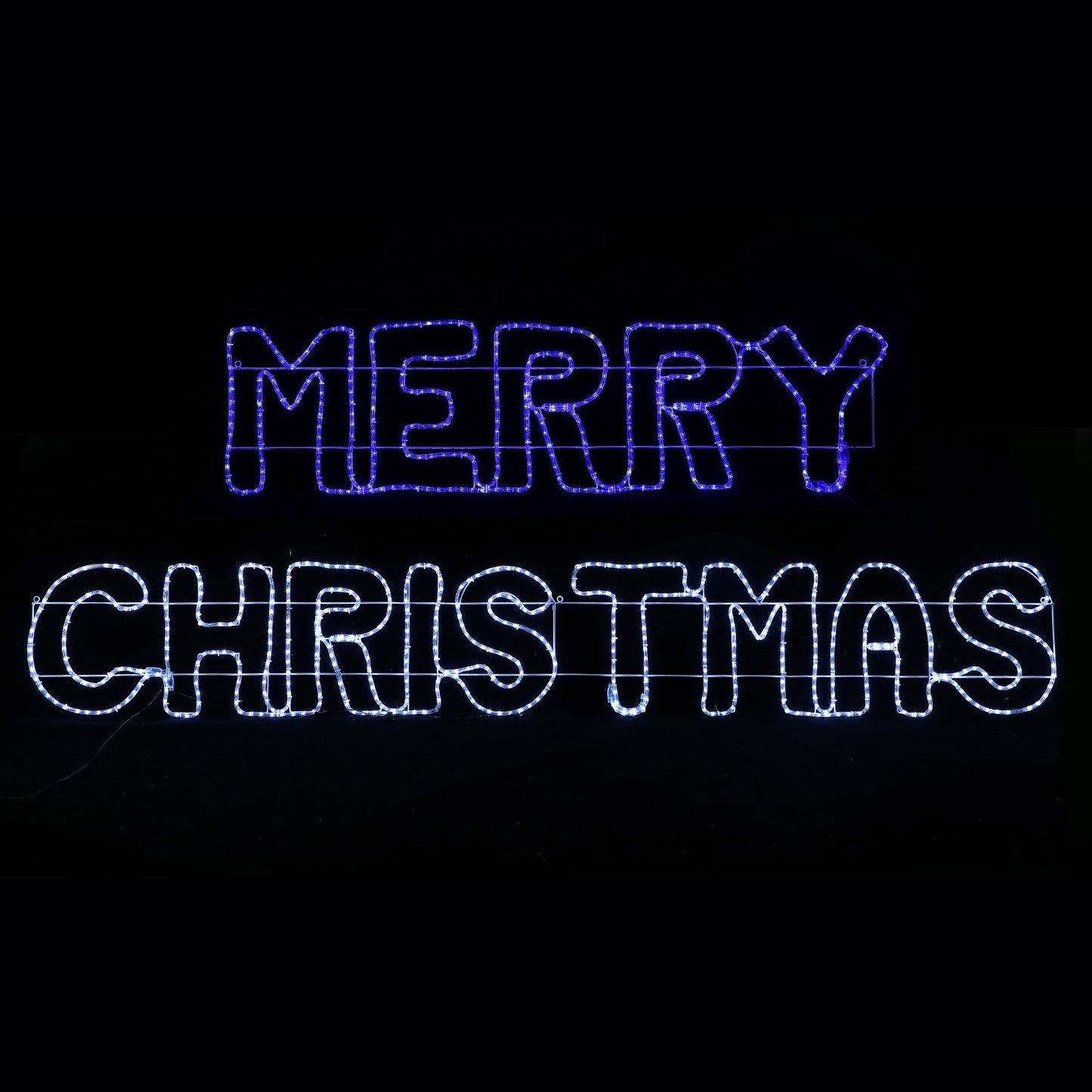 Lexi Lighting 2.73m Merry Christmas Sign - Blue+White