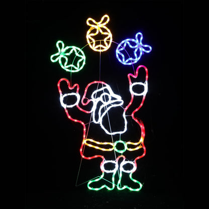 Lexi Lighting 1m Juggling Santa Animated Christmas Rope Light Silhouette