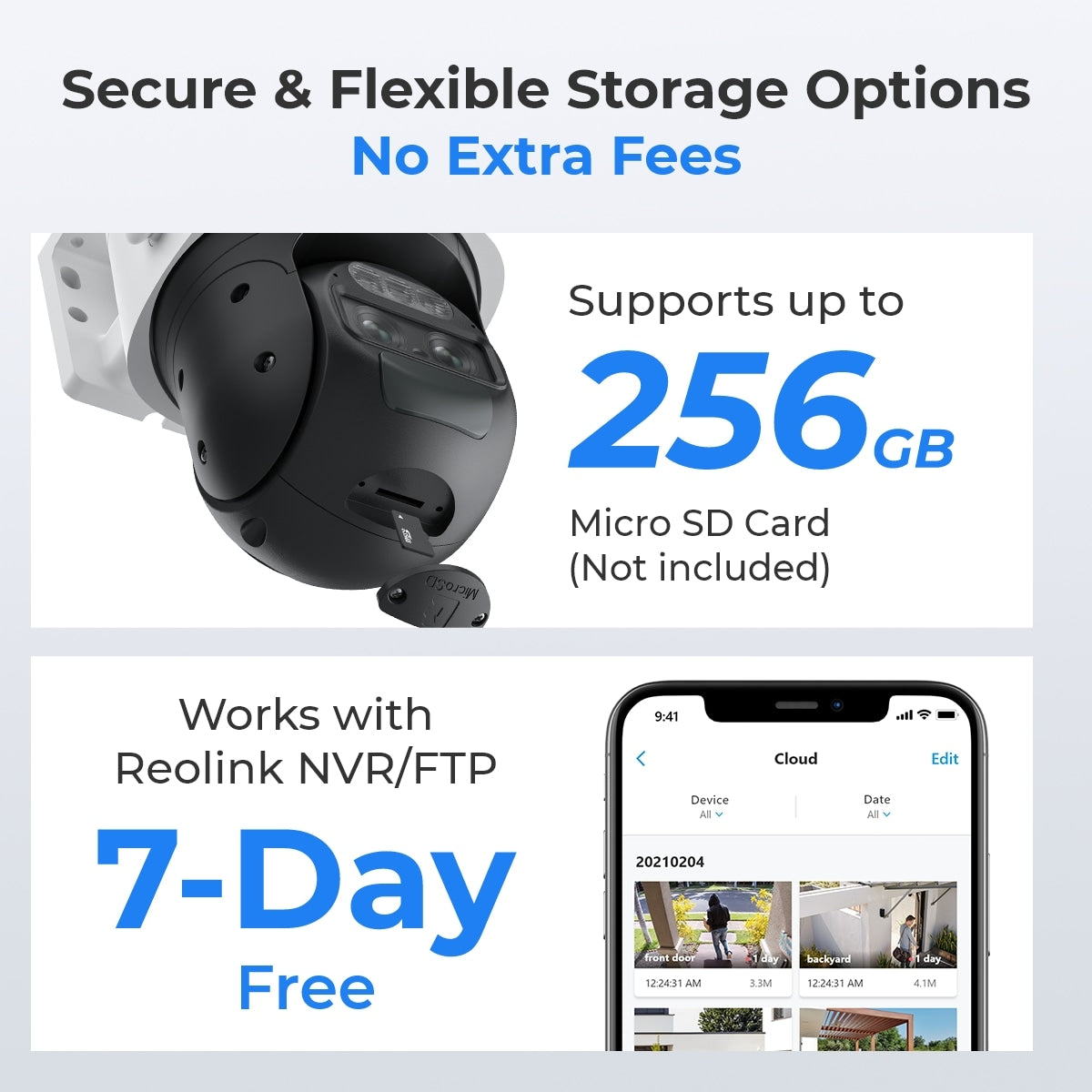 Reolink 2K+ WiFi Auto-Zoom Tracking Security Camera Battery/Solar Powered Trackmix+Solar Panel