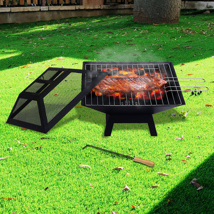 Wallaroo Portable 2-in-1 Outdoor Fire Pit with Cover for BBQ & Camping