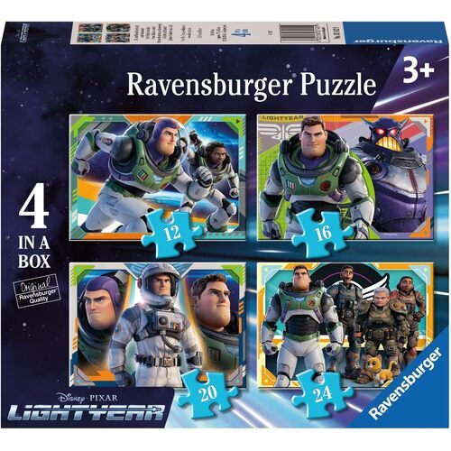 Ravensburger 12/16/20/24pc Buzz Lightyear 4-in-a-Box Jigsaw Puzzle