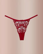 Willluxe® BlossomLace – French Embroidered Sheer Lace Thong