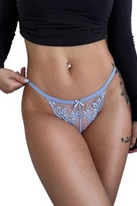 Willluxe® BlossomLace – French Embroidered Sheer Lace Thong