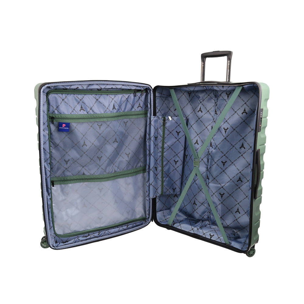 3pc Pierre Cardin 4 Wheel Hard-Shell Suitcase Travel Luggage Set Moss