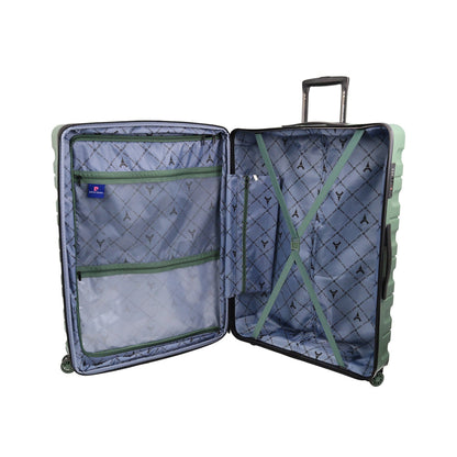 3pc Pierre Cardin 4 Wheel Hard-Shell Suitcase Travel Luggage Set Moss