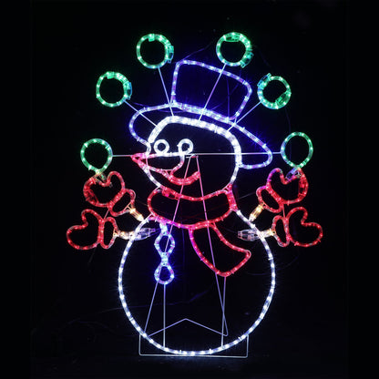 Lexi Lighting 98cm Juggling Snowman Animated Christmas Rope Light Silhouette