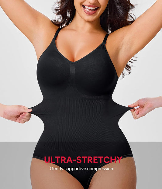 Womens' Waist Trainer Seamless Round Neck Tummy Control Shapewear Bodysuit