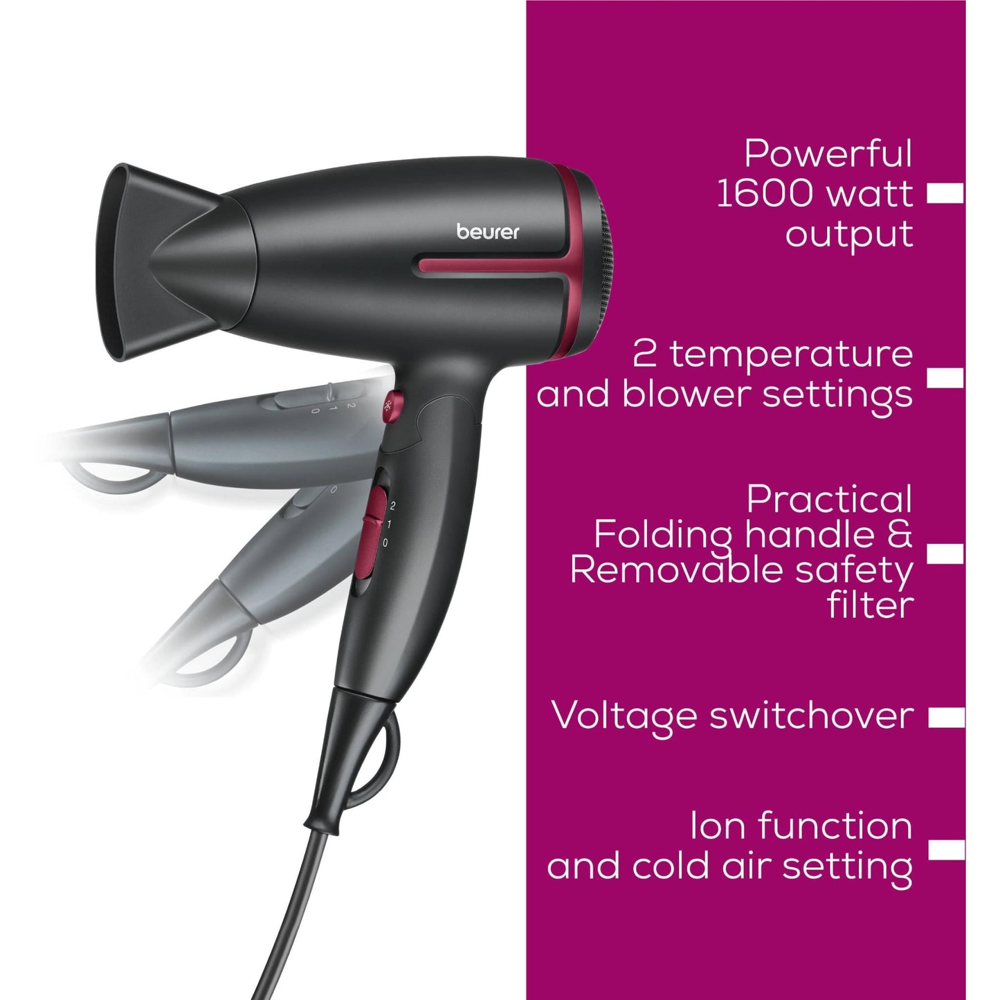 Beurer HC25RC LIMITED EDITION Travel Hair Dryer