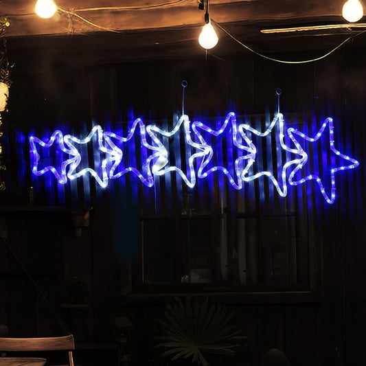 Lexi Lighting LED 7 Stars Rope Lights Silhouette - White+Blue