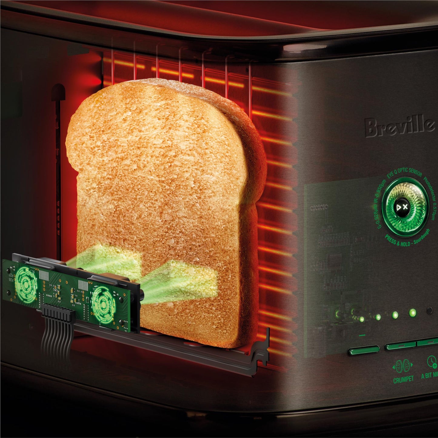 Breville the Eye Q Auto 4 Slice Toaster (Black Truffle)