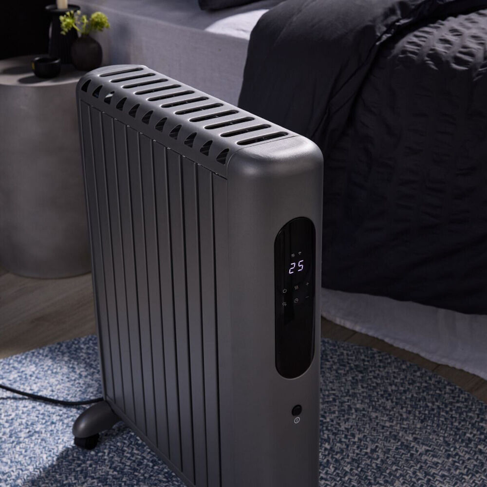Ausclimate SmartEnclosure Medium 7 Fin 1500W Oil Filled Heater 67.5x42.5cm Grey