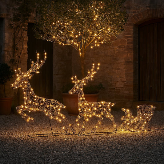 Lexi Lighting  LED Reindeer Sleigh Duo