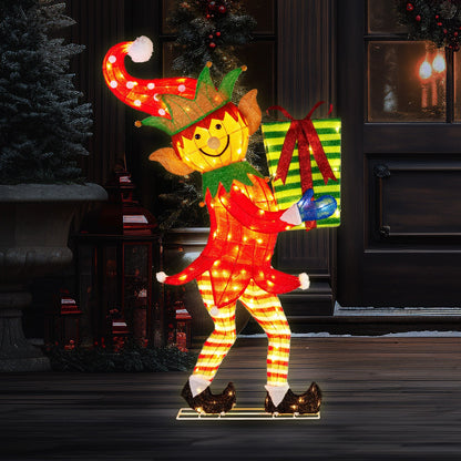 Christabelle 1.2m Christmas Elf Display Indoor Outdoor with LED Lights