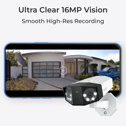 Reolink 16MP HD 180° PoE Outdoor Motion Track Security Camera - Duo Series
