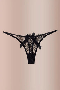 Willluxe® BlossomLace – Eyelash Lace Strappy Floral Bow Thong