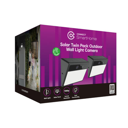 Laser Smart Solar Outdoor Wall Light Camera (Black)