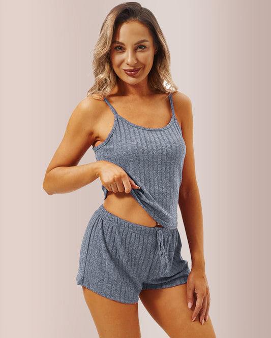 WILLLUXE® Ribbed Cami & Shorts Lounge Set