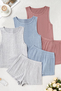 Willluxe® Ribbed Tank & Shorts Lounge Set