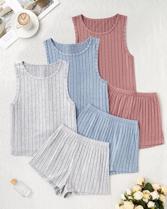 WILLLUXE® Ribbed Tank & Shorts Lounge Set