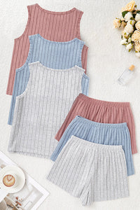 Willluxe® Ribbed Tank & Shorts Lounge Set