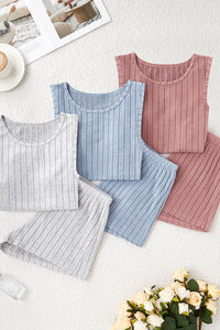 Willluxe® Ribbed Tank & Shorts Lounge Set