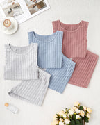 Willluxe® Ribbed Tank & Shorts Lounge Set