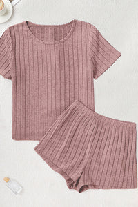 Willluxe® Ribbed Tee & Shorts Lounge Set