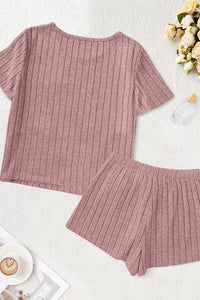 Willluxe® Ribbed Tee & Shorts Lounge Set
