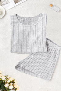 Willluxe® Ribbed Tee & Shorts Lounge Set