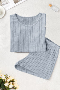 Willluxe® Ribbed Tee & Shorts Lounge Set