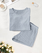 Willluxe® Ribbed Tee & Shorts Lounge Set