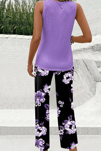 Willluxe® Tank Top & Floral Lounge Pants Set