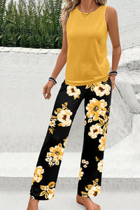 Willluxe® Tank Top & Floral Lounge Pants Set