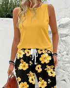 Willluxe® Tank Top & Floral Lounge Pants Set