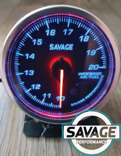 60mm Savage AFR Wideband (Air Fuel Ratio) Gauge 7 Colours *Savage Performance*