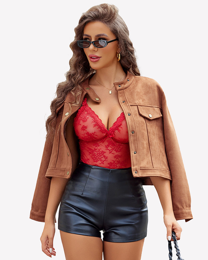 Sheer Floral Lace 2 Piece Lingerie Set